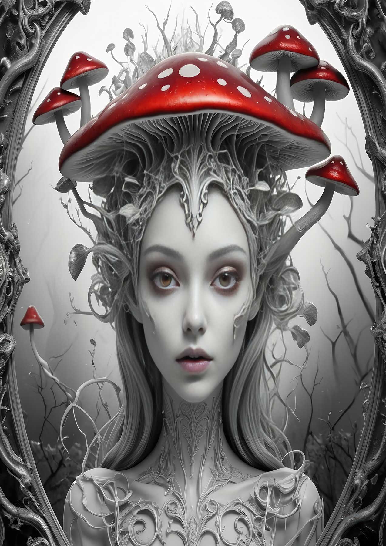 eagle rising print, sunlight and wings, floral bird painting, decorative animal portrait